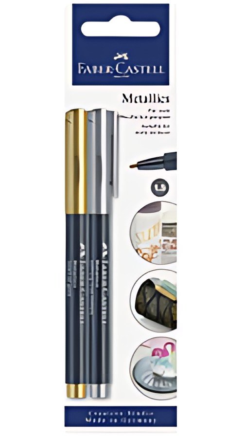 FABER-CASTELL Marqueur Metallics, carte blister de 2