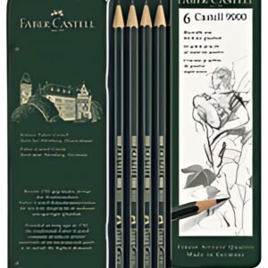 FABER-CASTELL Crayon graphite CASTELL 9000, étui métal de 6