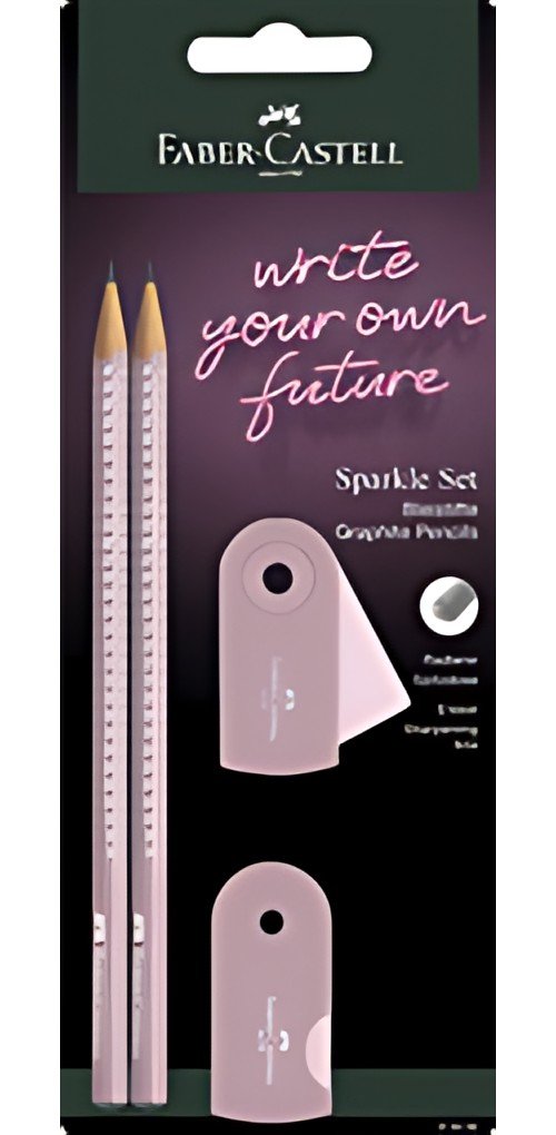 FABER-CASTELL Kit d'écriture GRIP SPARKLE, rose
