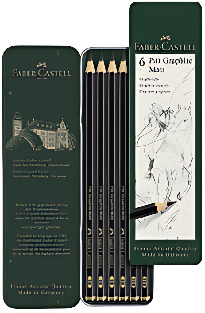 FABER-CASTELL Crayon graphite PITT GRAPHITE Matt, étui de 6