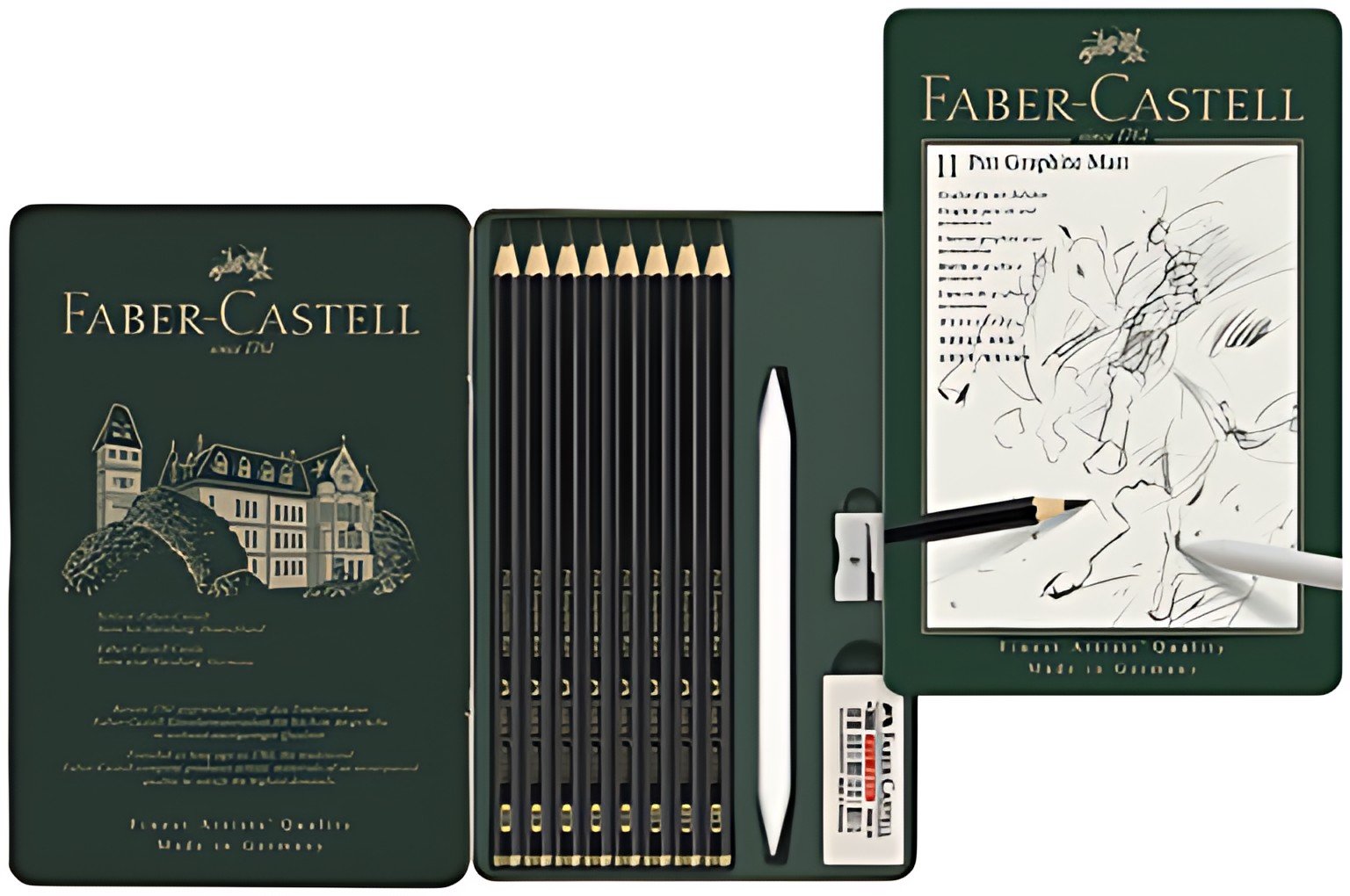 FABER-CASTELL Kit PITT GRAPHITE Matt, étui de 11 pièces