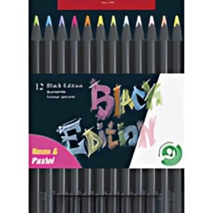 FABER-CASTELL Crayon de couleur Black Edition, étui de 12