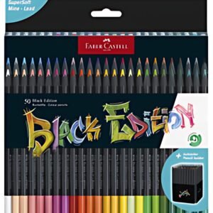FABER-CASTELL Crayon de couleur Black Edition, étui de 50