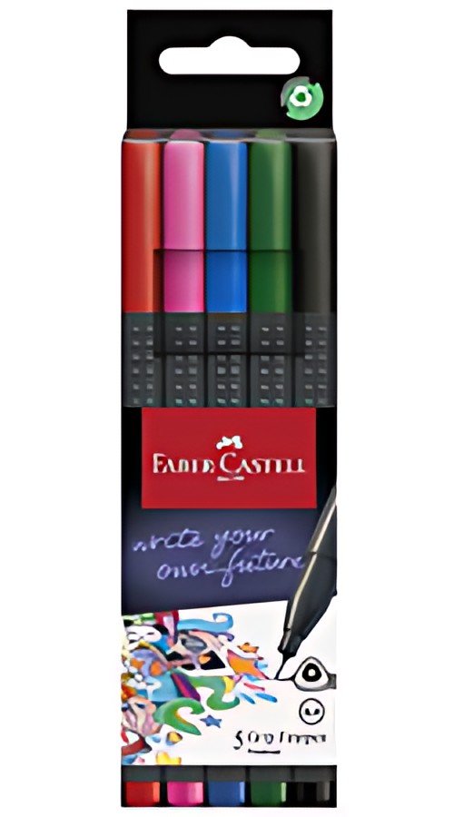 FABER-CASTELL Feutre pointe fine GRIP FINEPEN, étui de 5