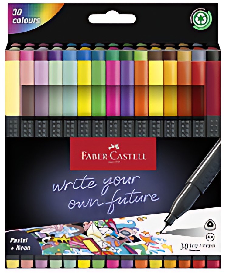 FABER-CASTELL Feutre pointe fine GRIP FINEPEN, étui de 30