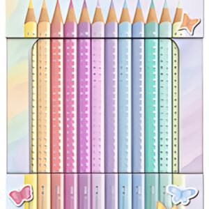 FABER-CASTELL Crayon de couleur SPARKLE PASTEL, étui de 12