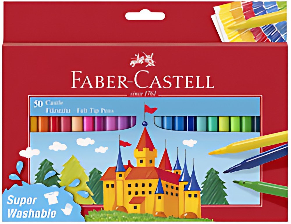 FABER-CASTELL Feutre CASTLE, étui carton de 50 pièces
