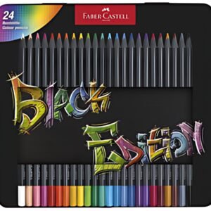 FABER-CASTELL Crayon de couleur Black Edition, étui de 24