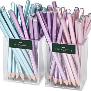 FABER-CASTELL Crayon graphite Jumbo GRIP SPARKLE, pot de 2