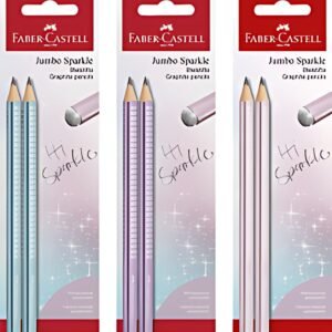 FABER-CASTELL Set de crayons graphite Jumbo GRIP SPARKLE