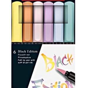 FABER-CASTELL Feutre Black Edition pastel, étui de 6