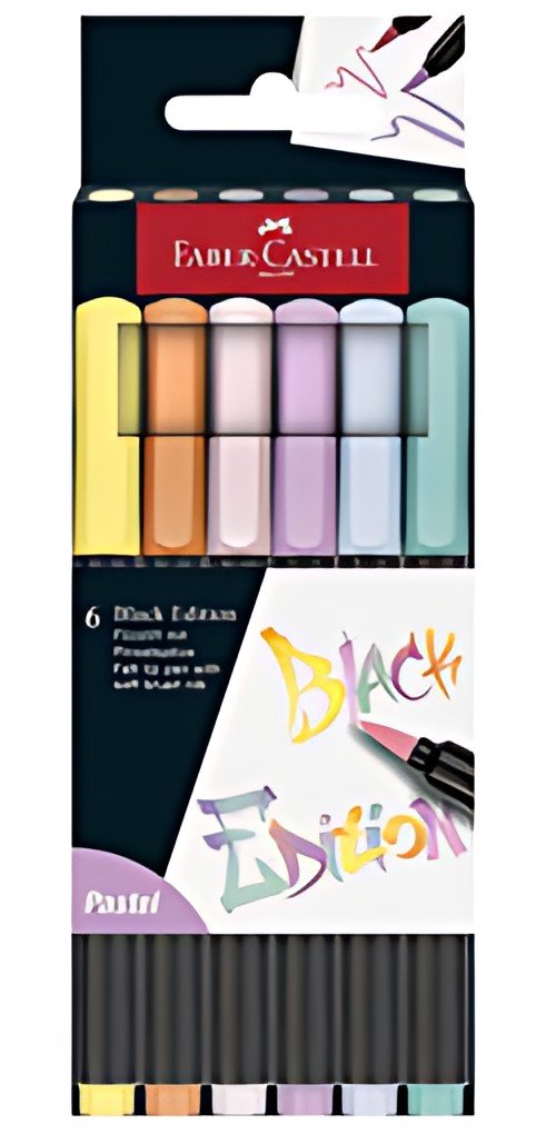 FABER-CASTELL Feutre Black Edition pastel, étui de 6