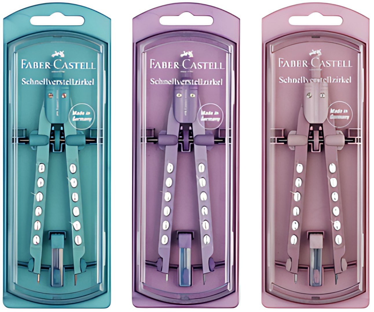 FABER-CASTELL Compas à réglage rapide FACTORY SPARKLE