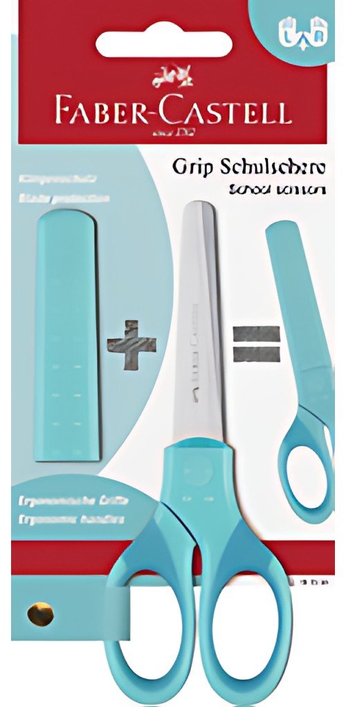 FABER-CASTELL Ciseaux scolaires GRIP, en blister, turquoise