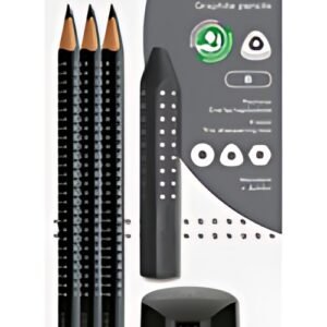 FABER-CASTELL Kit Crayon graphite GRIP 2001, noir, blister