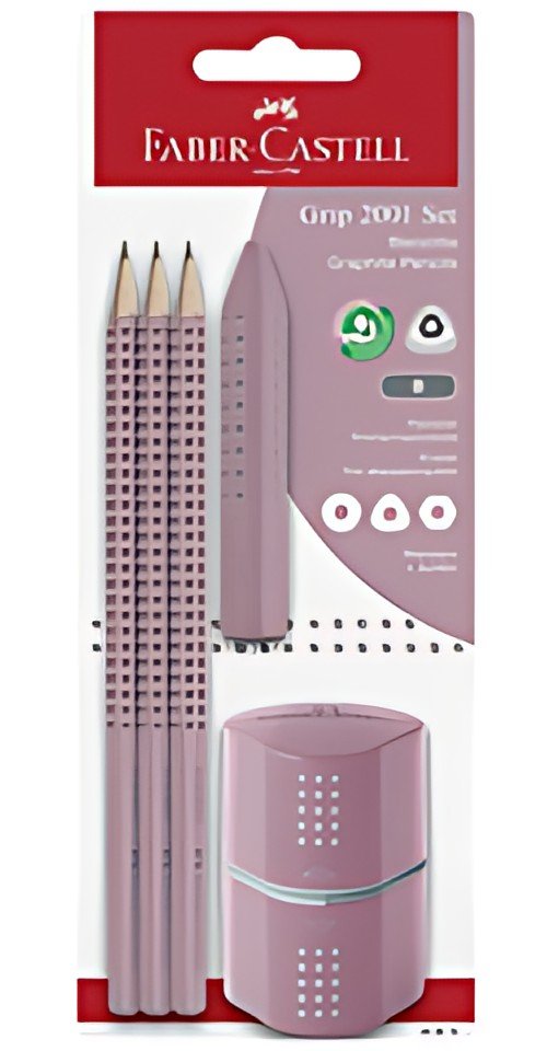 FABER-CASTELL Kit Crayon graphite GRIP 2001, rose shadow