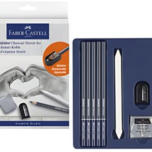 FABER-CASTELL Kit de dessin GOLDFABER CHARCOAL, 8 pièces