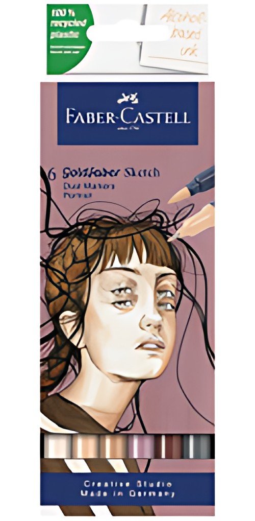 FABER-CASTELL Marqueur Sketch GOLDFABER, étui de 6 Portrait