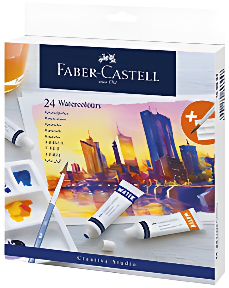 FABER-CASTELL Aquarelle en tube, étui carton de 24