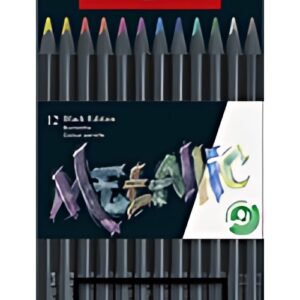 FABER-CASTELL Crayon de couleur Black Edition, étui de 12