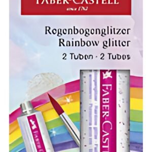 FABER-CASTELL Gel à paillettes Arc-en-ciel, 2 tubes 12 ml