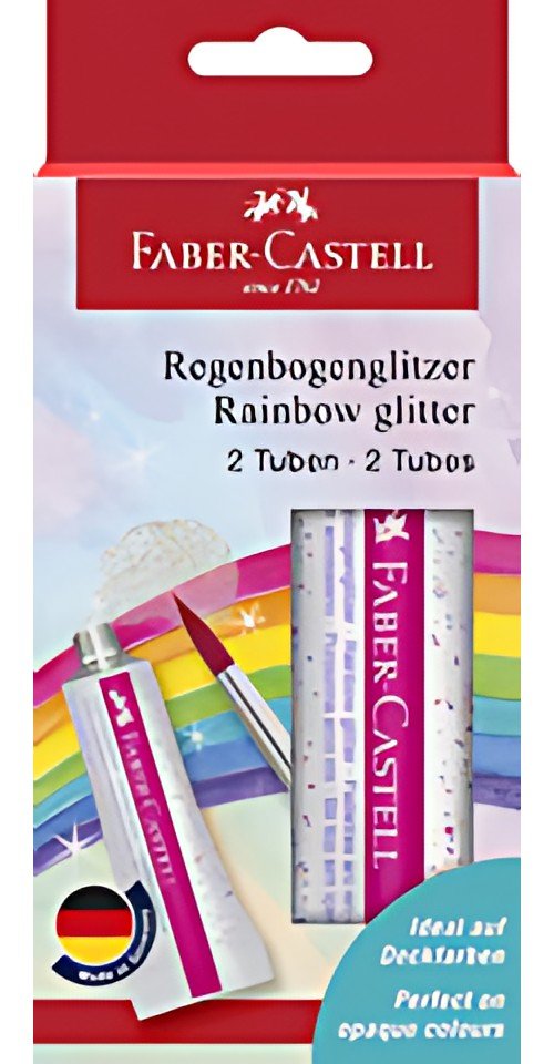 FABER-CASTELL Gel à paillettes Arc-en-ciel, 2 tubes 12 ml
