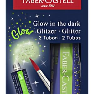 FABER-CASTELL Gel à paillettes Glow in the dark, 2 x 12 ml