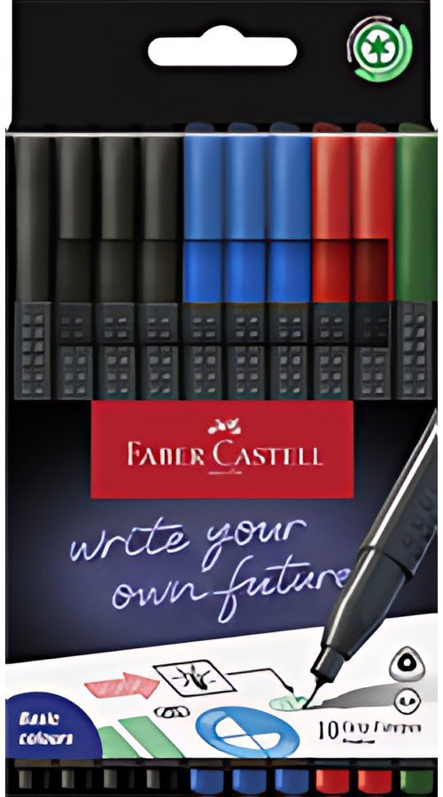 FABER-CASTELL Feutre fin GRIP FINEPEN, étui en carton de 10