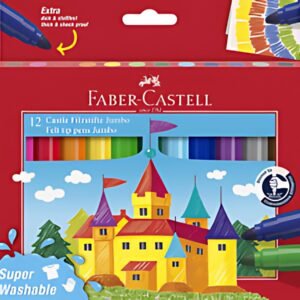FABER-CASTELL Feutre JUMBO Superwashable, étui de 12