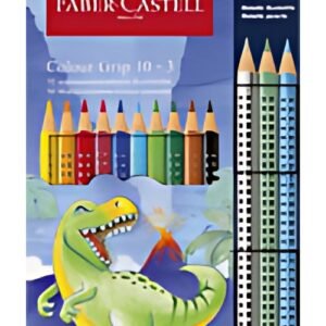 FABER-CASTELL Crayon de couleur Colour GRIP Dino, 10+3