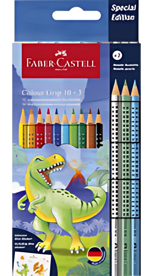 FABER-CASTELL Crayon de couleur Colour GRIP Dino, 10+3