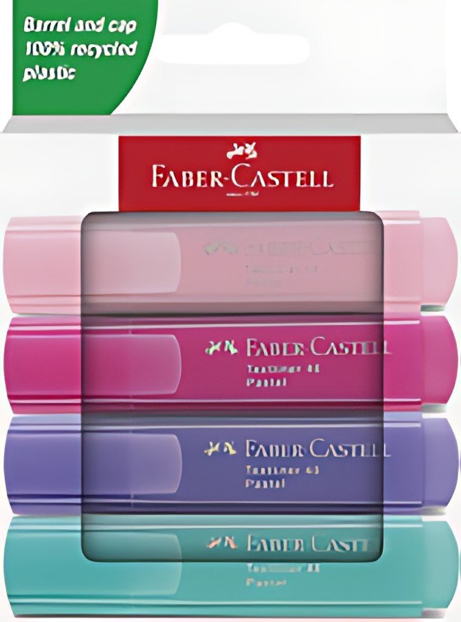 FABER-CASTELL Surligneur TEXTLINER 46 PASTEL, étui de 4