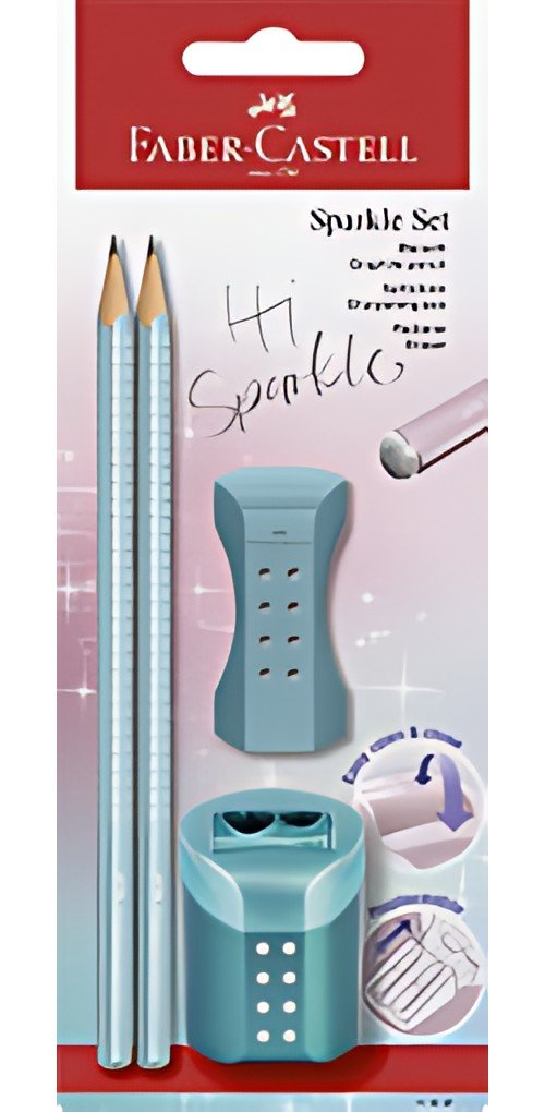 FABER-CASTELL Kit d'écriture GRIP SPARKLE, vert menthe