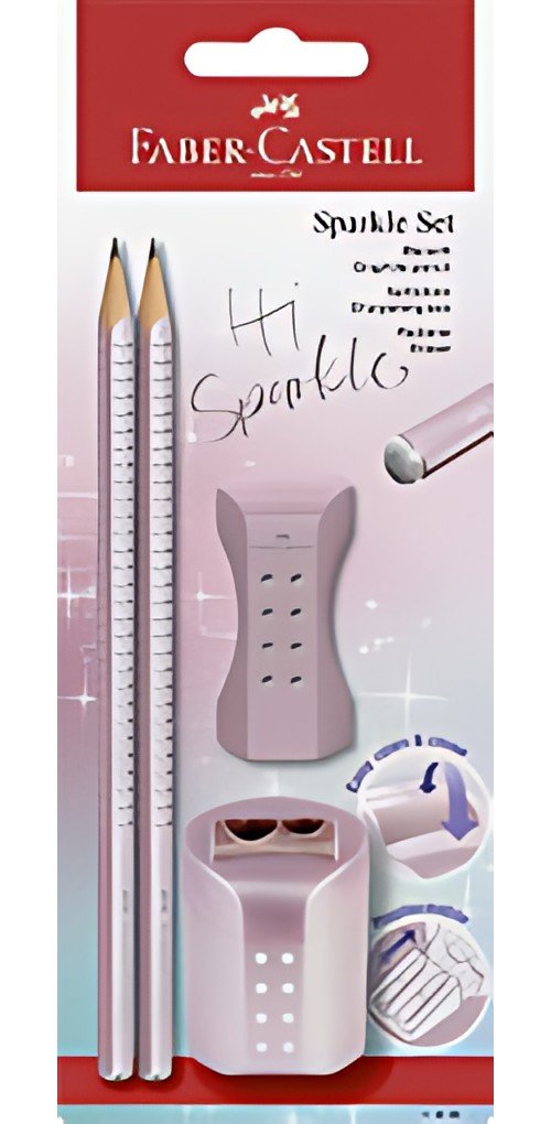 FABER-CASTELL Kit d'écriture GRIP SPARKLE, rosé