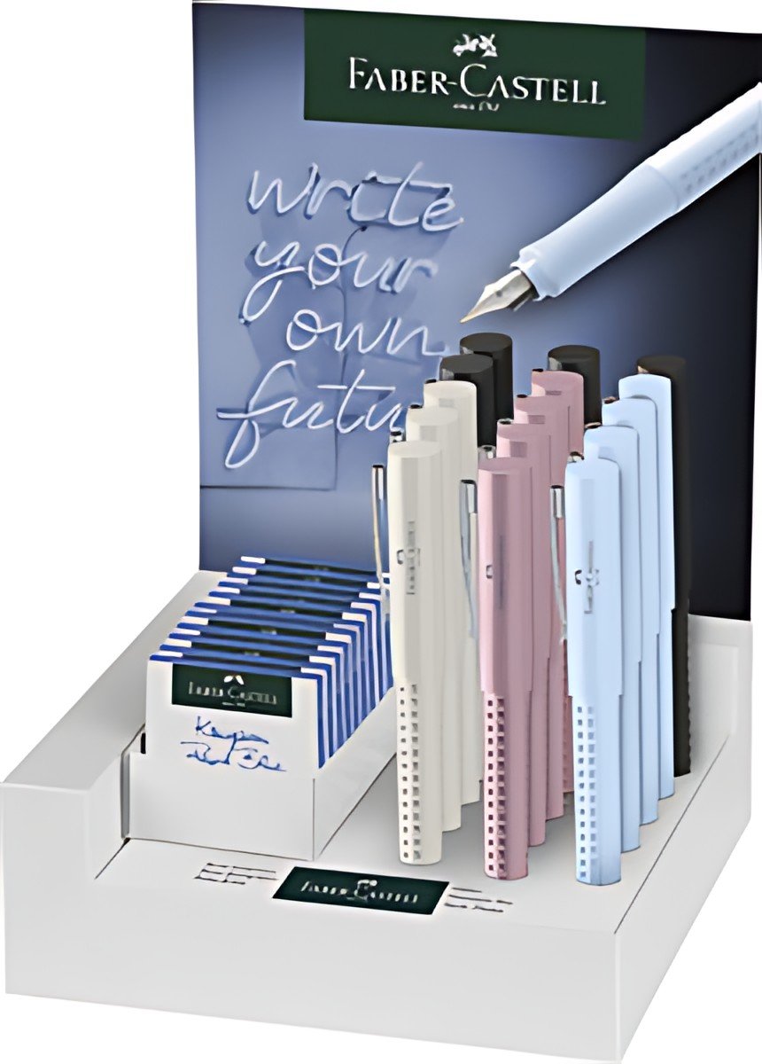 FABER-CASTELL Stylo plume GRIP 2010 M/F, en présentoir