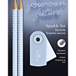 FABER-CASTELL Kit d'écriture GRIP SPARKLE, bleu ciel