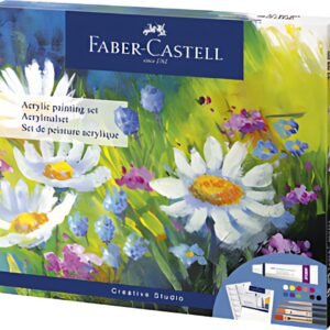 FABER-CASTELL Kit de peinture acrylique, 18 pièces