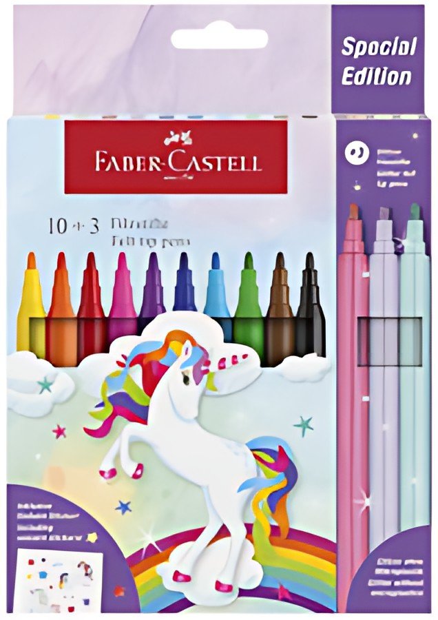 FABER-CASTELL Feutre licorne, étui carton 10+3