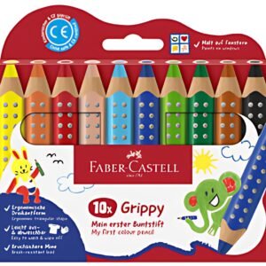 FABER-CASTELL Crayon de couleur Grippy, étui carton de 10