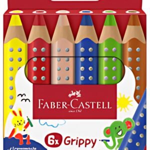 FABER-CASTELL Crayon de couleur Grippy, étui carton de 6