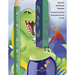 FABER-CASTELL Kit d'écriture Dino Jumbo, 3 pièces, vert