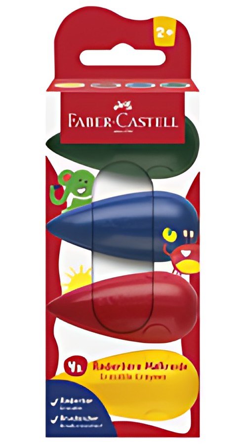 FABER-CASTELL Craie de cire Poire, étui en carton de 4