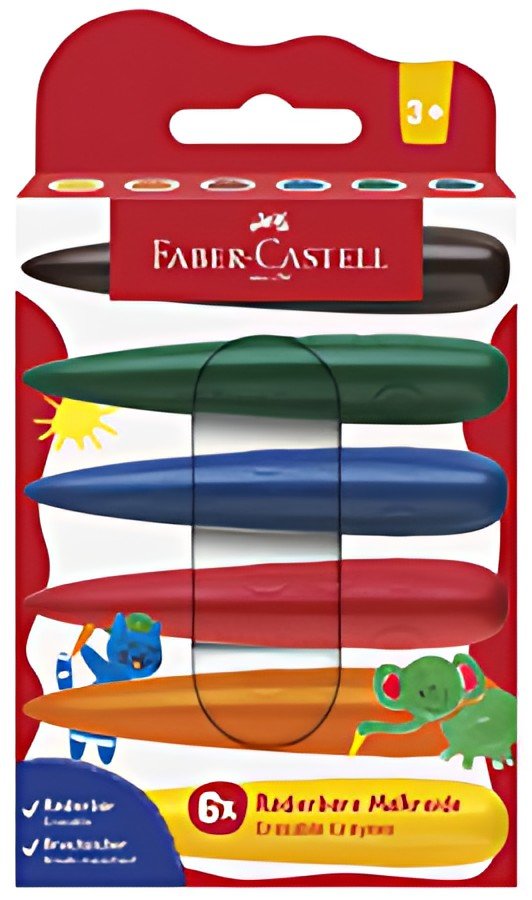 FABER-CASTELL Craie de cire Doigt, étui en carton de 6