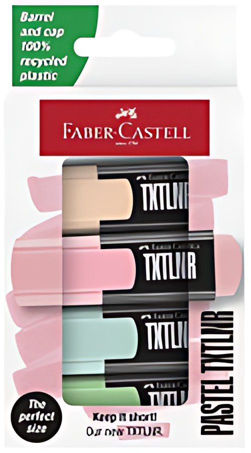 FABER-CASTELL Mini-surligneur TXTLNR Pastel, étui de 4