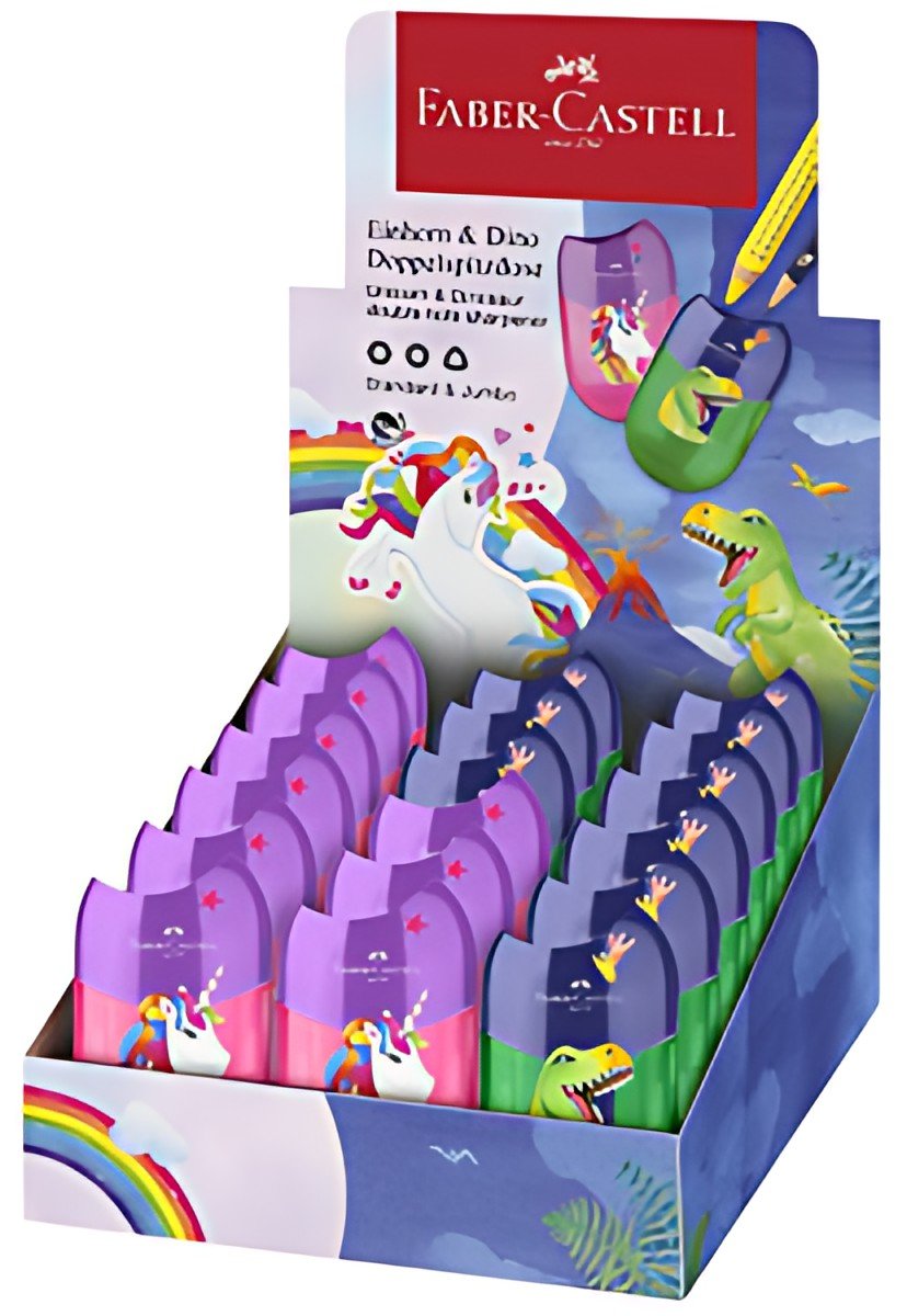 FABER-CASTELL Taille-crayon "Dino/Licorne", en présentoir