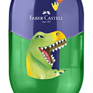FABER-CASTELL Taille-crayon 2 trous "Dino", vert/bleu