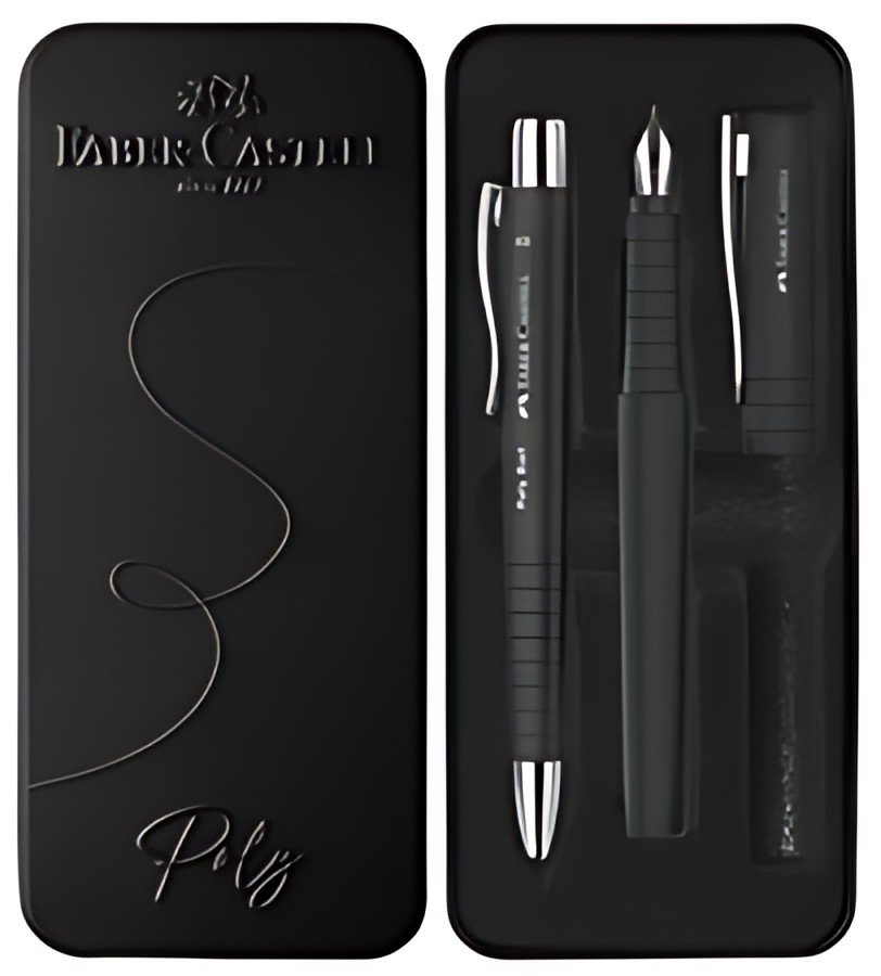 FABER-CASTELL Set de stylos POLY BALL/PEN, noir