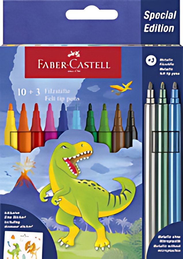 FABER-CASTELL Feutre Dino, étui en carton 10+3
