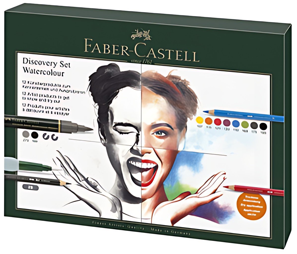 FABER-CASTELL Kit aquarelle Discovery, 12 pièces