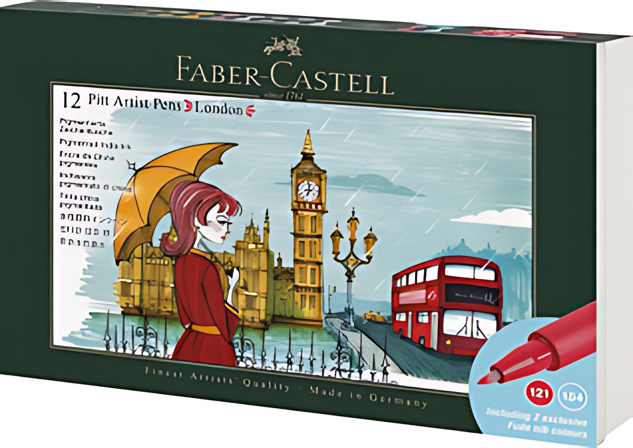 FABER-CASTELL Feutre PITT artist pen, set de 12 London